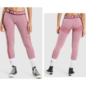 Gymshark FLEX LOW RISE LEGGINGS Med Marl Raspberry red